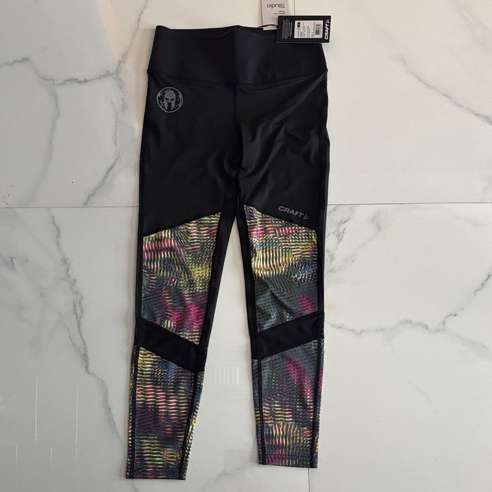 Craft for Spartan Black Leggings with Multicolor Holo Panels